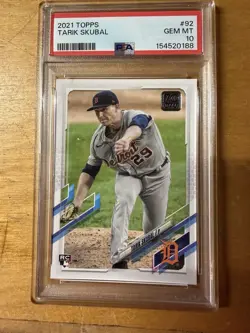 Tarik Skubal PSA 10 Rookie Card 2021 Topps Series 1 Baseball - Tigers #92 - Image 1