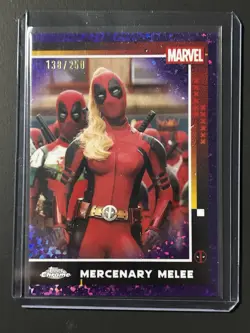 2025 Topps Chrome Deadpool Mercenary Melee Purple Mini Diamonds Refractor #d/250 - Image 1