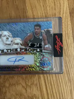 2025 Leaf Metal We The People Giannis Antetokounmpo Shimmer Autograph # 1/1 - Image 3
