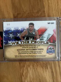 2025 Leaf Metal We The People Giannis Antetokounmpo Shimmer Autograph # 1/1 - Image 4