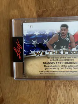 2025 Leaf Metal We The People Giannis Antetokounmpo Shimmer Autograph # 1/1 - Image 5
