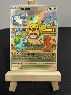 Pikachu, Charmander, Bulbasaur, Squirtle Snorlax Pokemon Card DISPLAY ART CARD - Image 1