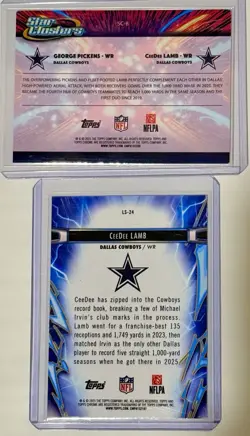2025 Topps Chrome Cosmic Ceedee Lamb Light Speed/ Star Clusters 2 Card Lot - Image 2