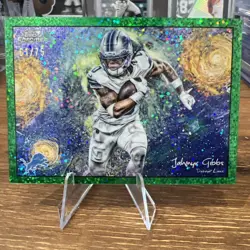 2025 Topps Cosmic Football Jahmyr Gibbs Star In The Night Green /75 Card STN-15 - Image 1
