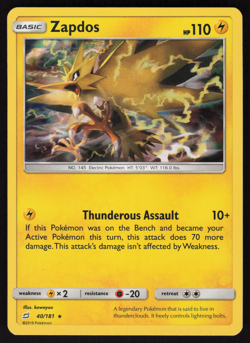 Pokemon TCG - Team Up - Zapdos 40/181 Holo - NM - Image 1