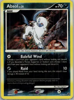 Absol Reverse Holo Rare Secret Wonders 21/132 HP - Image 1