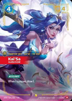 Crystal Rose Kai'Sa Survivor SP1/006 Riftbound Vendetta Alternate Art - Image 1