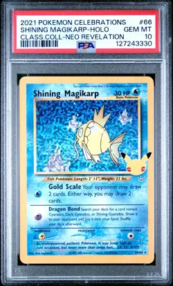 2021 POKEMON CELEBRATIONS CLASSIC COLLECTION #66 SHINING MAGIKARP HOLO PSA 10 - Image 1