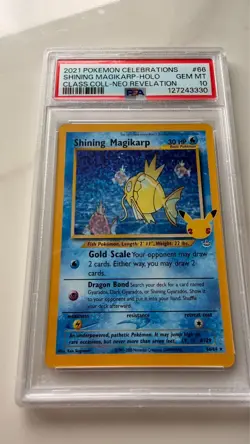 2021 POKEMON CELEBRATIONS CLASSIC COLLECTION #66 SHINING MAGIKARP HOLO PSA 10 - Image 3