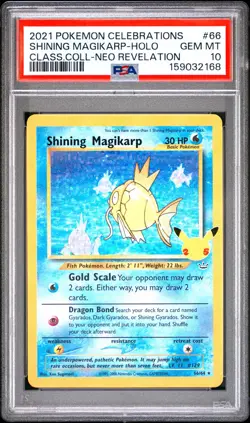 2021 POKEMON CELEBRATIONS CLASSIC COLLECTION #66 SHINING MAGIKARP-HOLO PSA 10 - Image 1