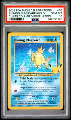 2021 POKEMON CELEBRATIONS CLASSIC COLLECTION #66 SHINING MAGIKARP-HOLO PSA 10 - Image 1