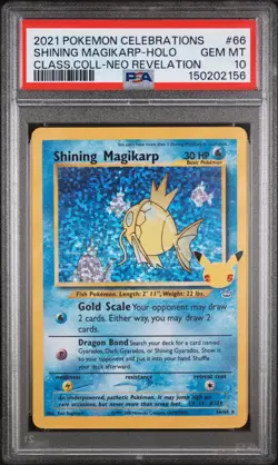 2021 POKEMON CELEBRATIONS CLASSIC COLLECTION #66 SHINING MAGIKARP-HOLO PSA 10 - Image 1