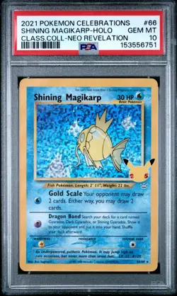 Shining Magikarp Holo 66 Celebrations Classic Collection Pokemon PSA 10 - Image 1