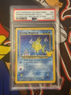 SHINING MAGIKARP-HOLO PSA 10 2021 POKEMON CELEBRATIONS CLASSIC COLLECTION #66 - Image 1