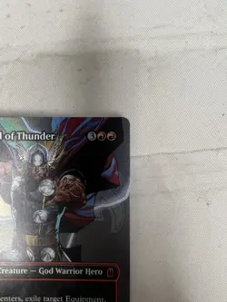 MTG Marvel Super Heroes THOR, GOD OF THUNDER Borderless Foil Mythic #369 - Image 3