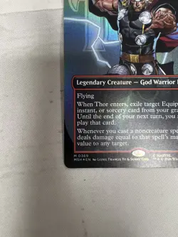 MTG Marvel Super Heroes THOR, GOD OF THUNDER Borderless Foil Mythic #369 - Image 5