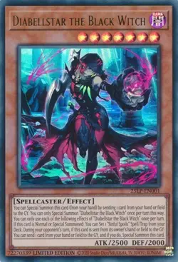 25LP-EN001 Diabellstar the Black Witch Super Rare Limited Edition NM YuGiOh TCG - Image 1