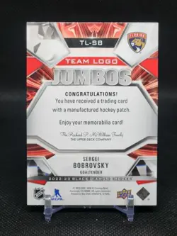 2022-23 Upper Deck Black Diamond Sergei Bobrovsky Team Logo Jumbo Patch #TL-SB - Image 2