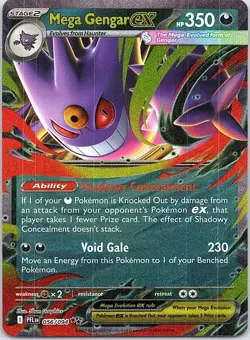 Mega Gengar ex 056/094 Double Rare Phantasmal Flames Pokemon Holo Near Mint - Image 1