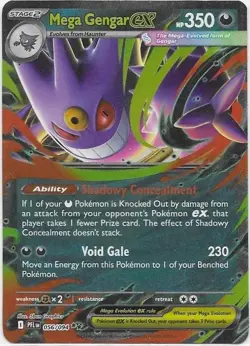Mega Gengar ex 056/094 Double Rare Phantasmal Flames Pokemon Holo Near Mint - Image 1