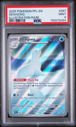 Dewgong 097/094 Illustration Rare Pfl En-Phantasmal Flames Pokemon PSA 9 - Image 1