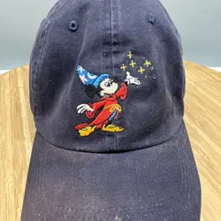 VTG Disney Fantasia Hat Mickey Mouse USA Sorcerer Cap Blue Embroidered - Image 2