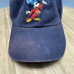 VTG Disney Fantasia Hat Mickey Mouse USA Sorcerer Cap Blue Embroidered - Image 3