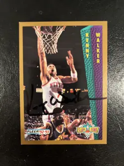 1992-93 Fleer Kenny Walker Stamped Redemption On Card Auto #277 New York Knicks - Image 1