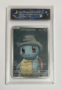 Pokemon TCG SVP EN 2023 Squirtle with Grey Felt Hat 085 Promo Fan Art Slab - Image 1