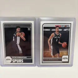 2023-24 NBA Hoops Victor Wembanyama Rookie Card Lot (2) #277 & #298 Spurs RC - Image 1