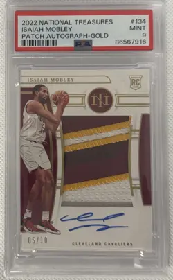 2022 Panini National Treasures #134 Isaiah Mobley Rookie Patch Auto /10 PSA 9 - Image 3
