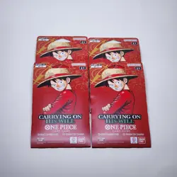 LOT Of 4 One Piece TCG: Carrying On His Will Sleeved Booster Pack OP-13 ENGLISH - Image 1
