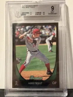 Bowman 2011 Bowman Draft Mike Trout #101 RC Rookie BGS 9 Mint Angels - Image 1