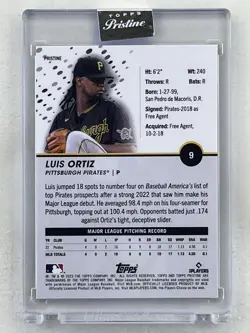 Luis Ortiz 2023 Topps Pristine Uncirculated Pulsar Refractor RC #9 MLB Pirates - Image 2