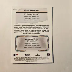 2026 Topps Chrome Past To Present Rickey Henderson Lawrence Butler PTP-9 - Image 2
