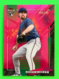 Nolan McLean 2026 Topps Finest (RC,SP,SN) Rare Pink Chrome Refractor #’d 090/250 - Image 1