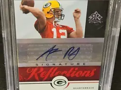 Aaron Rodgers 2005 UD Reflections Red BGS 9.5/Auto 10 Rookie RC - Image 3