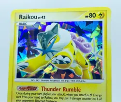 RAIKOU 16/132 Cracked Ice Holo Bleed Rare D&P Secret Wonders 2007 - Pokemon Card - Image 3