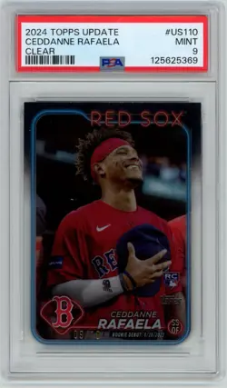 Ceddanne Rafaela 2024 Topps Update Rookie Clear #/10 SP PSA 9 MINT Red Sox US110 - Image 1