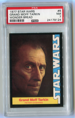 1977 Stars Wars Grand Moff Tarkin Wonder Bread PSA 7 Near Mint #6 Peter Cushing - Image 1