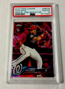 2018 Topps Chrome Update - Juan Soto #HMT55 Pink Refractor (RC) PSA 10 - Image 1