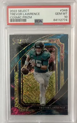 2022 Panini Select Trevor Lawrence #349 Cosmic Prizm SSP PSA 10 - Image 1