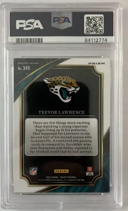2022 Panini Select Trevor Lawrence #349 Cosmic Prizm SSP PSA 10 - Image 2