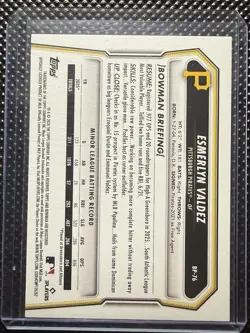Bowman 2024 Prospects Purple Esmerlyn Valdez Pirates #BP-76 /250 - Image 2