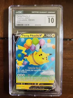 Pokemon TCG Flying Pikachu v Celebrations Holo Ultra Rare Card 006/025 CGC 10 - Image 1
