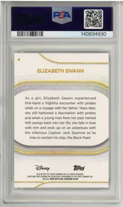 2025 TOPPS CHROME DISNEY INCINERATOR LAVA REFRACTOR ELIZABETH SWANN 2/15 PSA 10 - Image 2