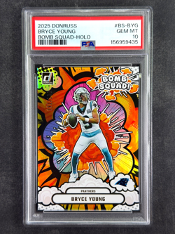2025 Panini Donruss #BS-BYG Bryce Young Bomb Squad Holo /100 PSA 10 Gem Mint - Image 1