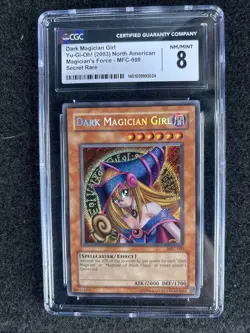 Dark Magician Girl Yu-Gi-Oh! Card CGC 8 Secret Rare MFC-000 ( REGRADEUU ) - Image 1