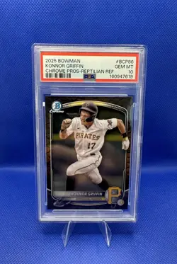 2025 Bowman - Chrome Prospects Konnor Griffin #BCP-86 Reptilian Refractor PSA 10 - Image 1