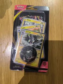 Pokemon TCG Mega Evolution Pitch Black Checklane Blister Luxray Promo Tepig Coin - Image 1